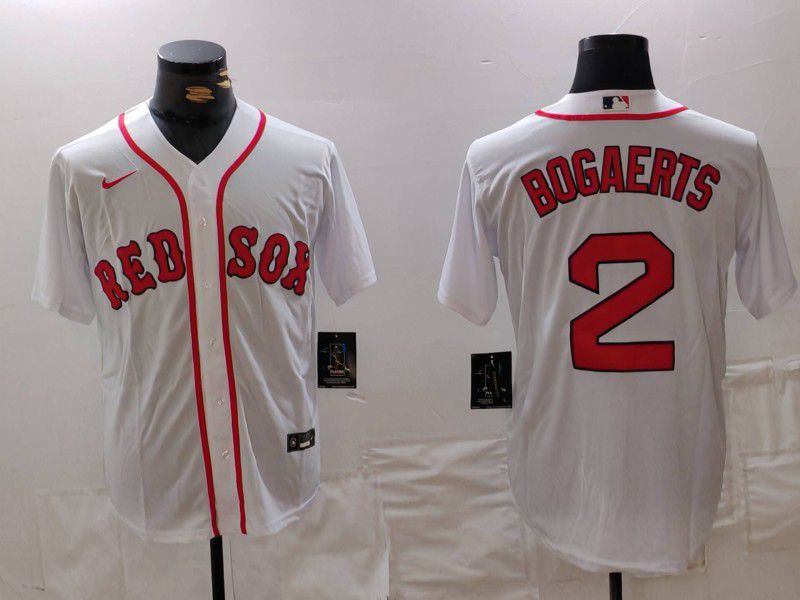 Men Boston Red Sox 2 Bogaerts White Game 2024 Nike MLB Jersey style 1